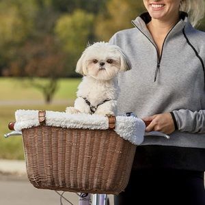 Wicker Bicycle Dog Basket